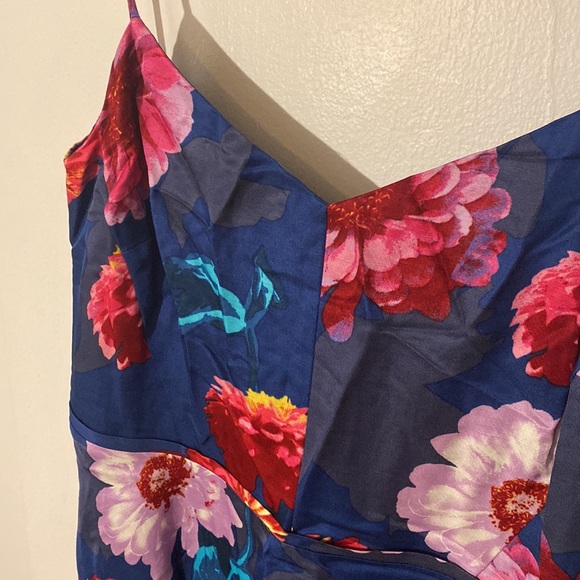 Banana Republic blue dress with large florals - Picture 2 of 3
